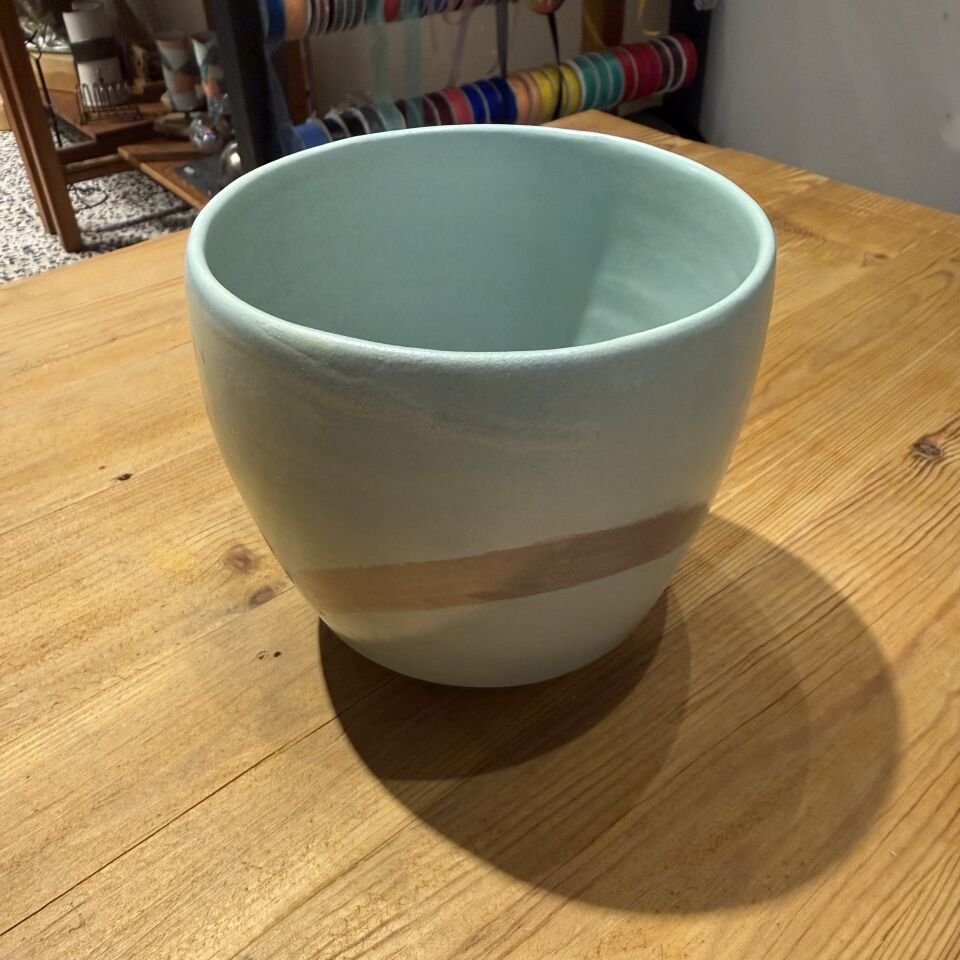 Dekoratif Seramaik Silindir Saksı