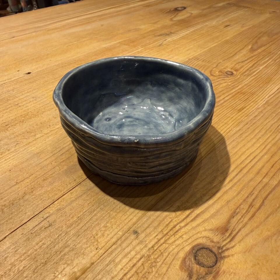 Mavi Dokulu Seramik Kase