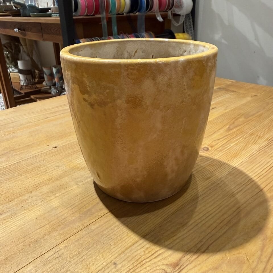 Hardal Sarısı Seramik Saksı