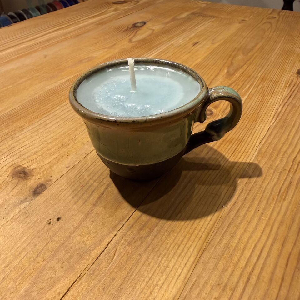 Çift Renkli Seramik Mumluk