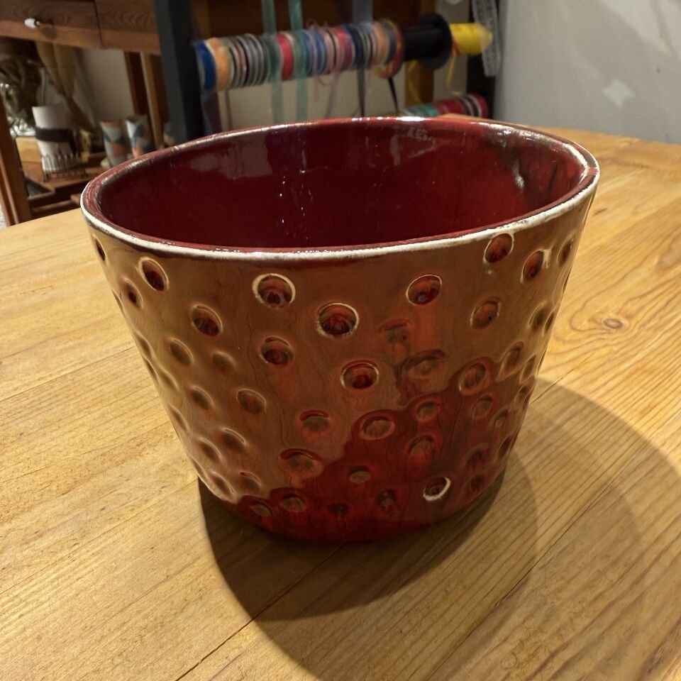 Derin Kırmızı Seramik Obje