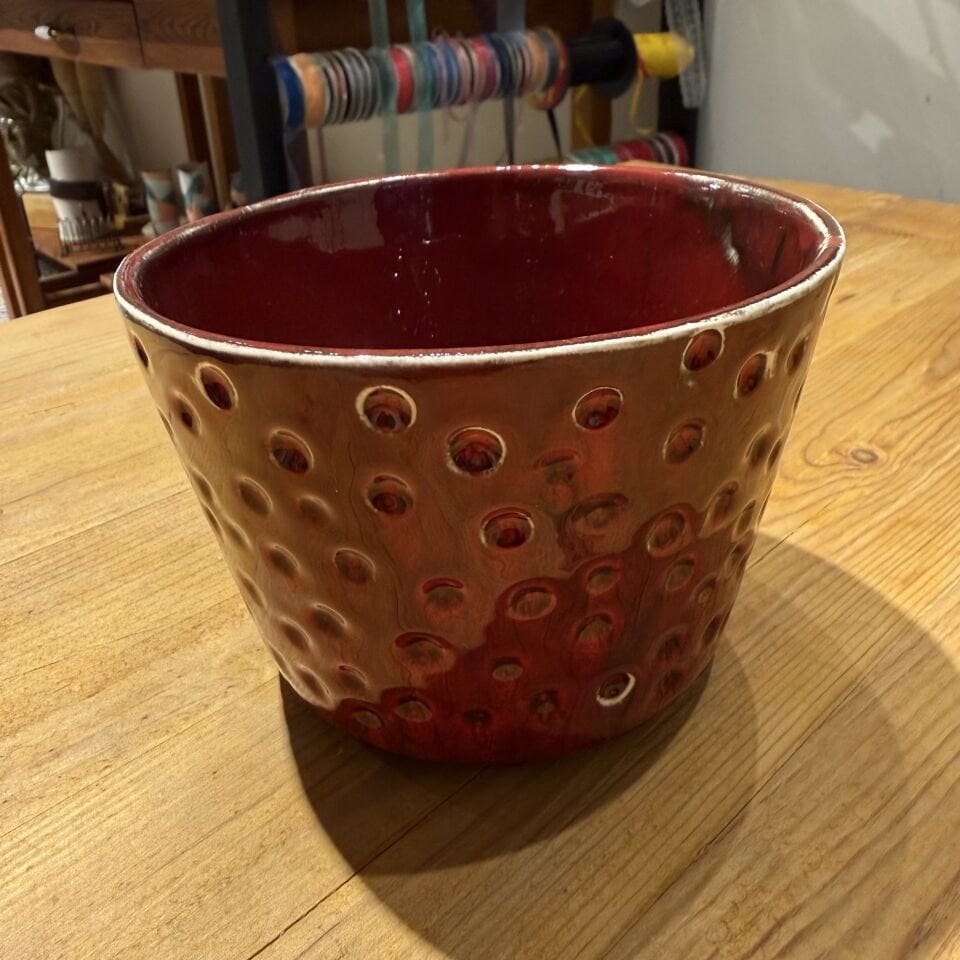 Derin Kırmızı Seramik Obje