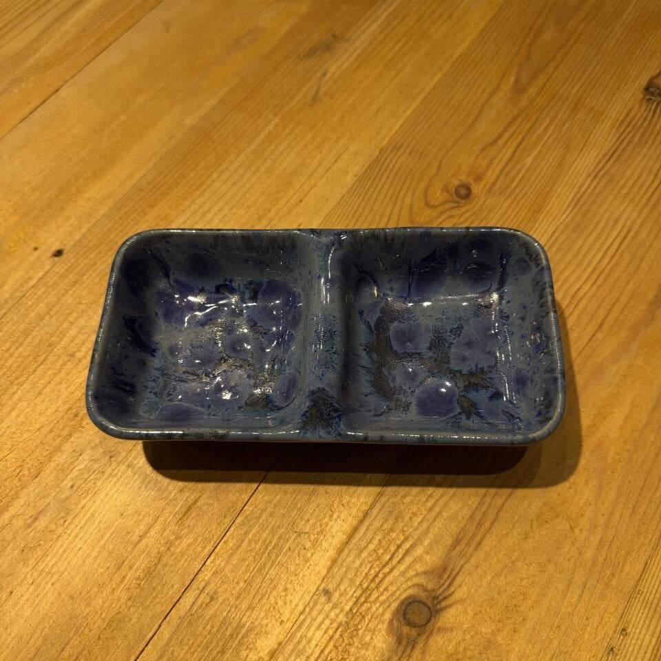 İki Bölmeli Seramik Sunum Tabağı