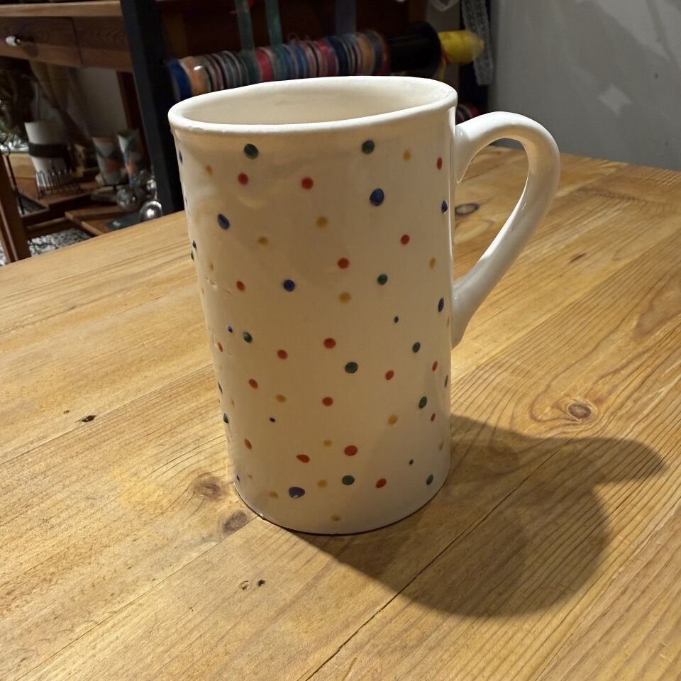 Renkli Benekli Seramik Kupa