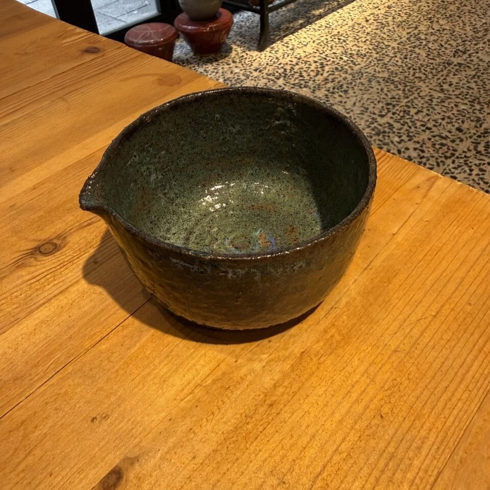 Antik Yeşil Seramik Matcha Kasesi