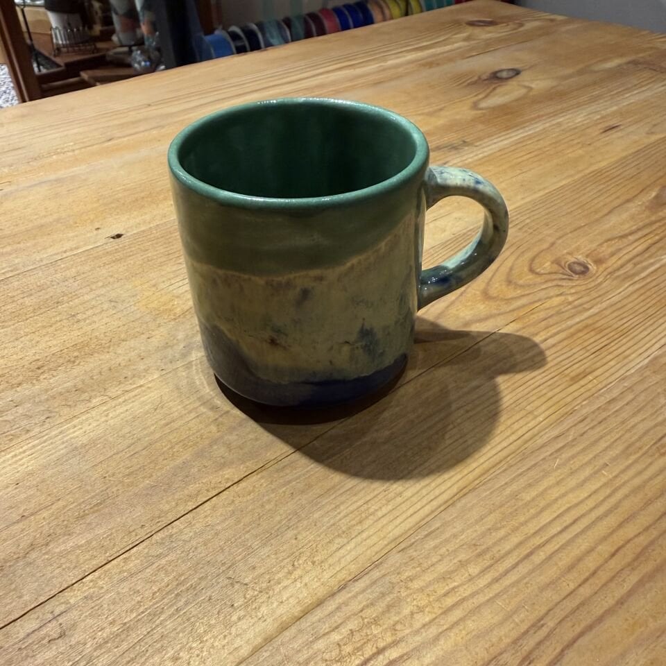 Yeşil Mavi Seramik Kupa