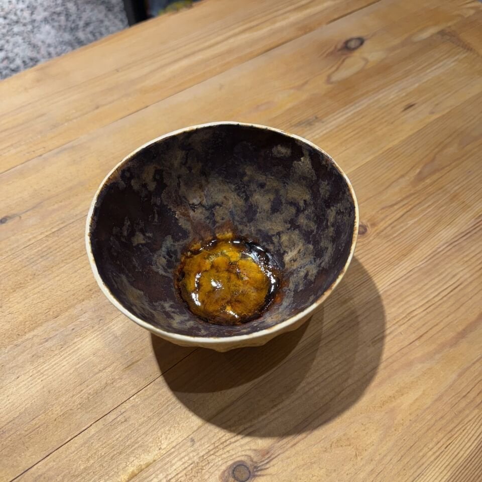 Hardal Sırlı Modern Sunum Kasesi