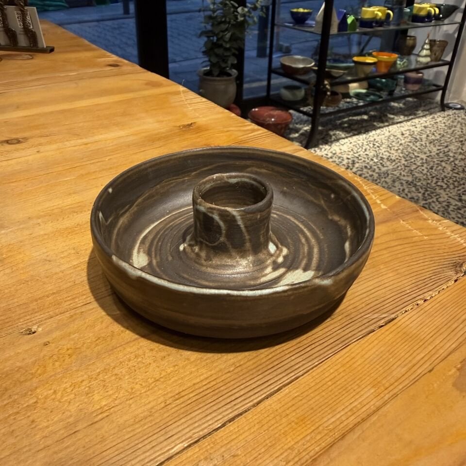 Rüstik Füme Stoneware Şamdan