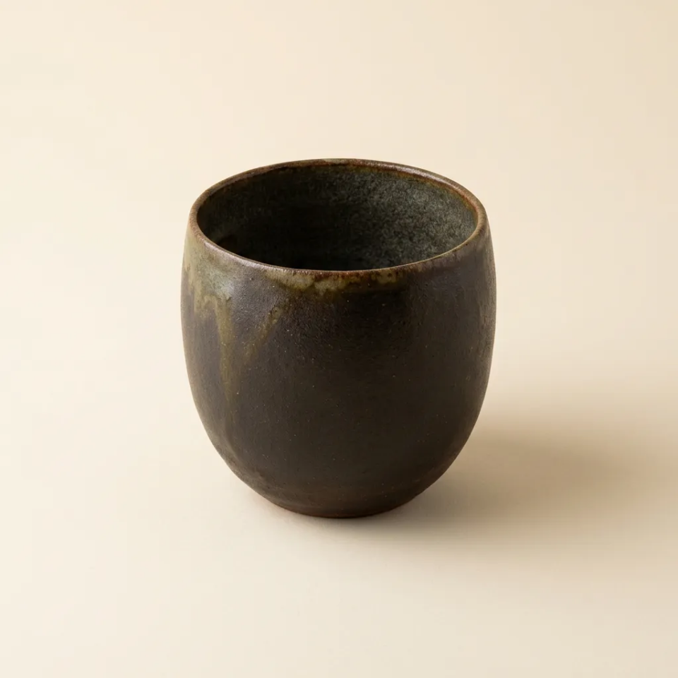 Bronz Ton Desenli Stoneware Kupa