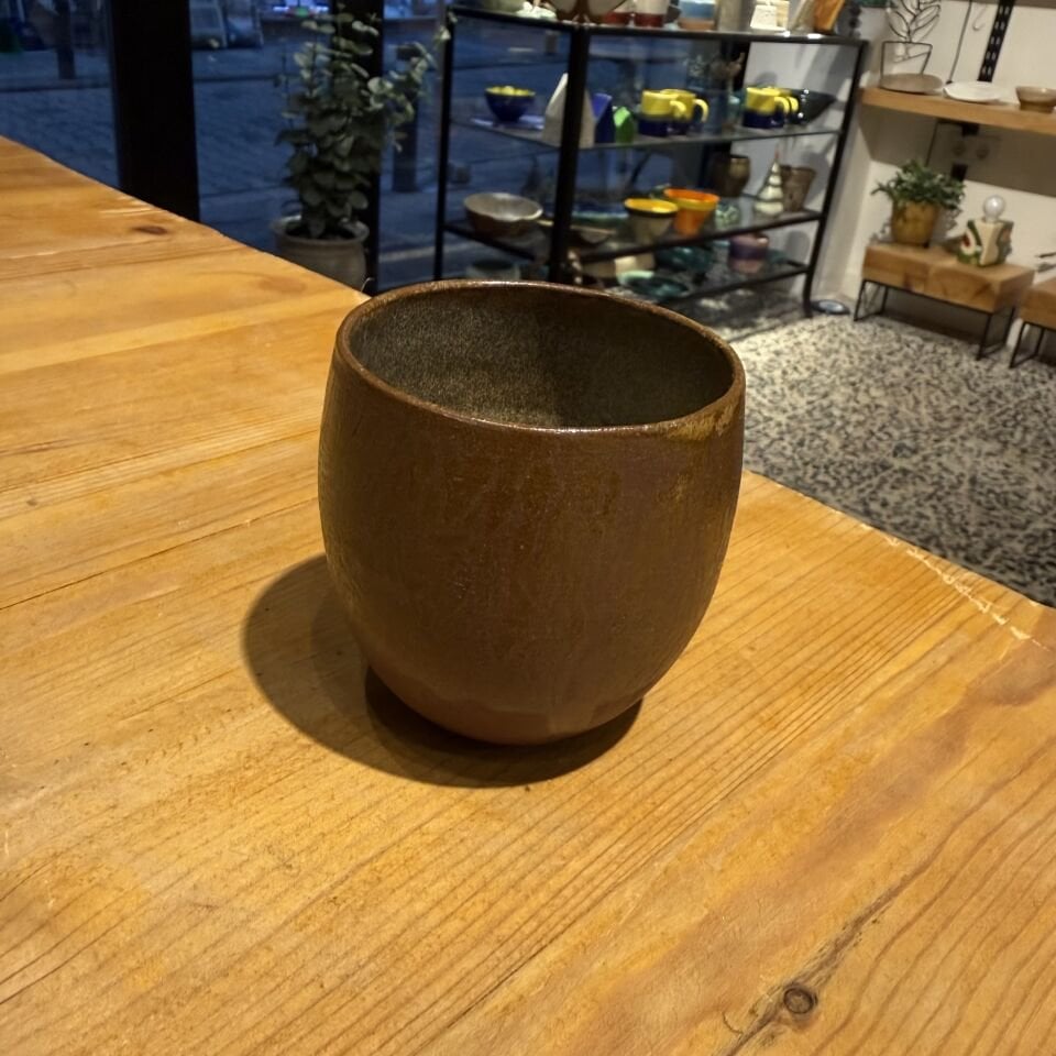 Bronz Ton Desenli Stoneware Kupa