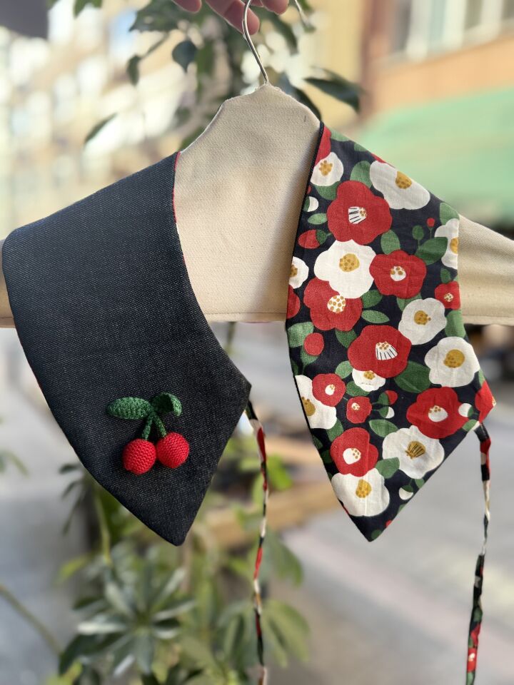 Kirazlı Çift Taraflı Yaka