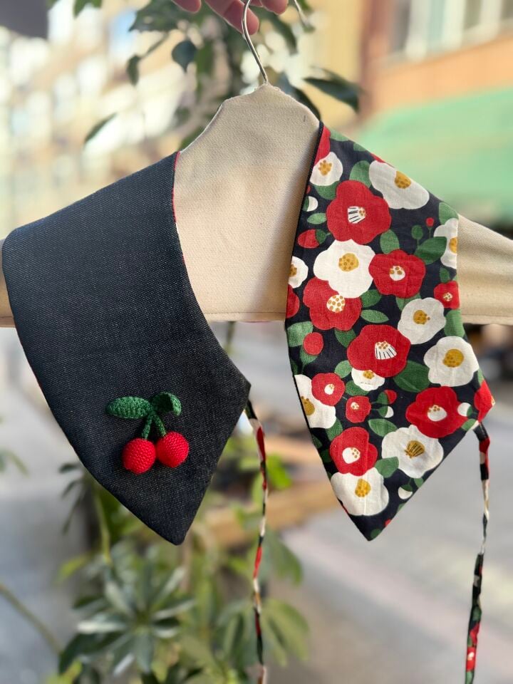 Kirazlı Çift Taraflı Yaka
