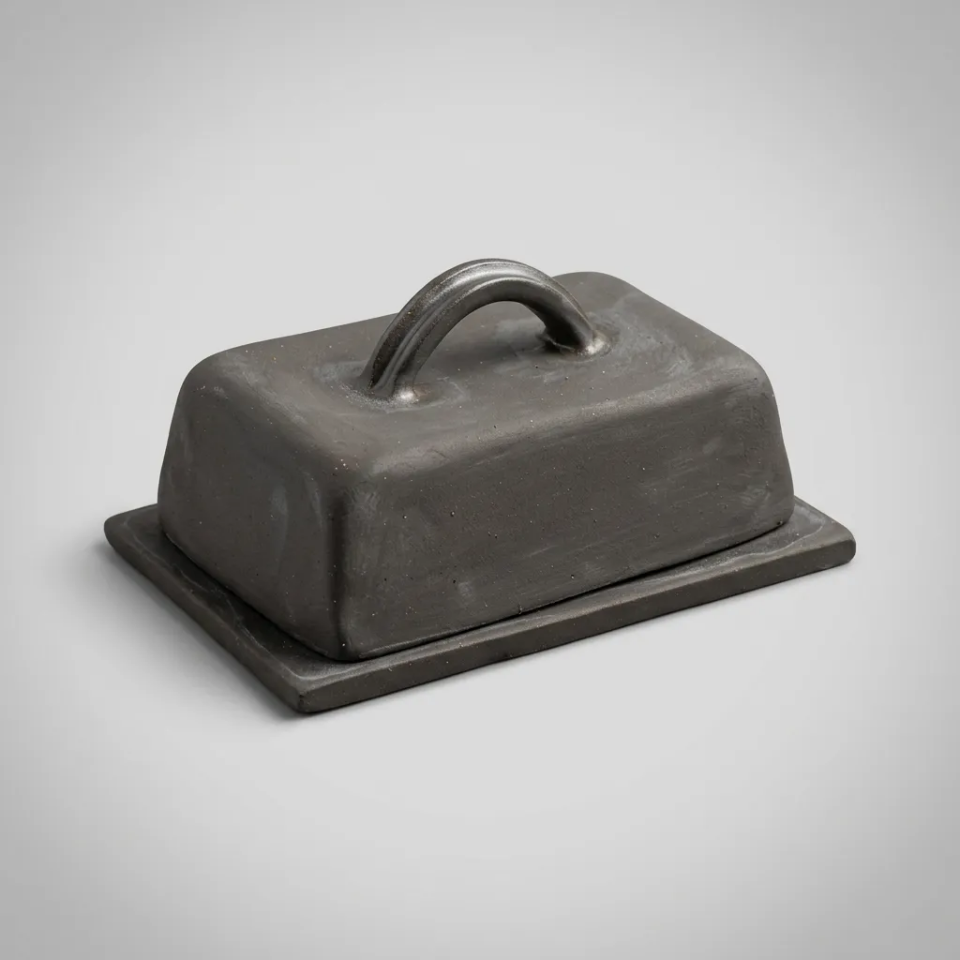 Mat Antrasit Stoneware Tereyağlık
