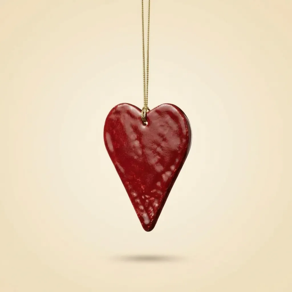 Kırmızı Kalp Seramik Obje